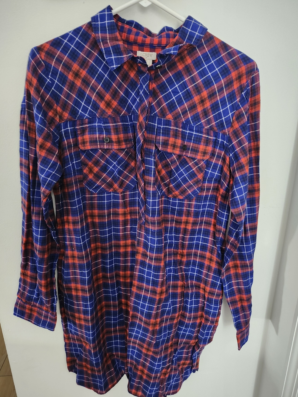 J. Crew Plaid Midi Dress - Blue & Red